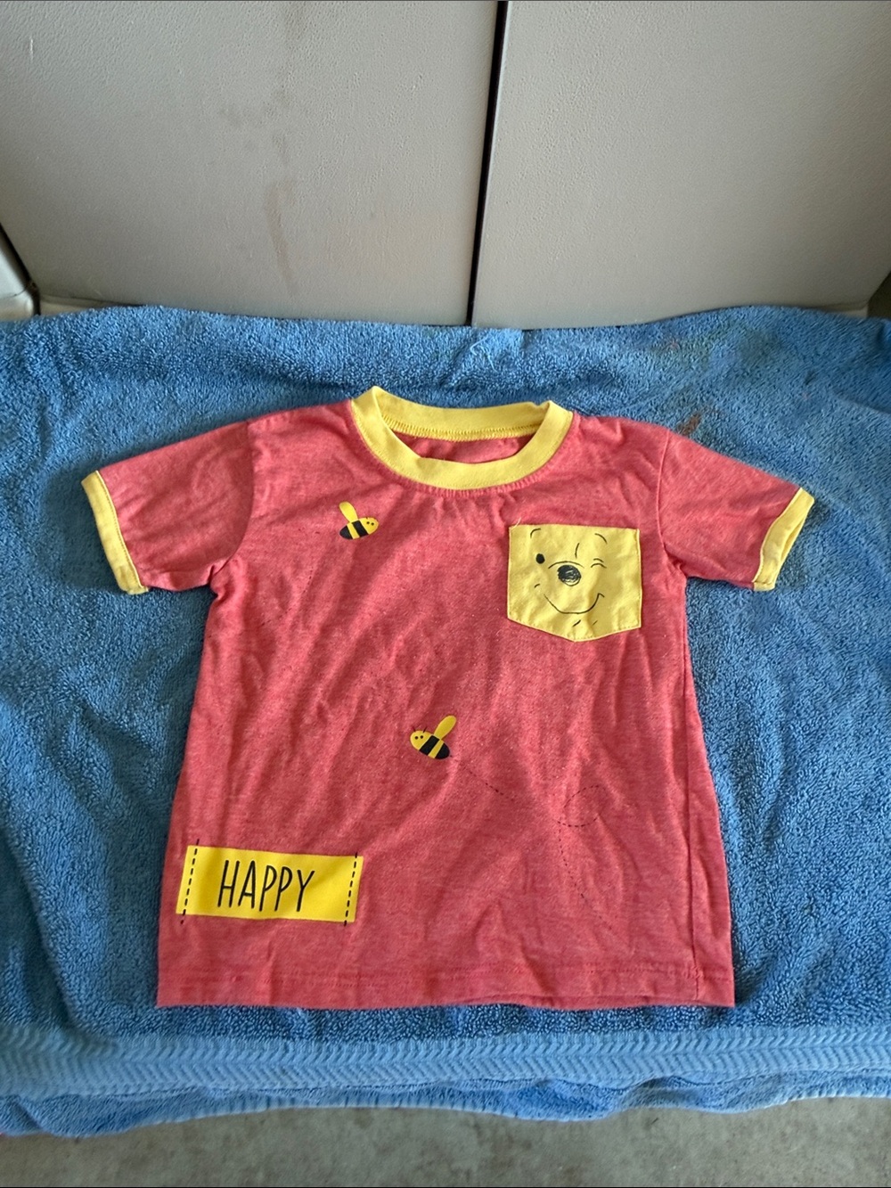 Disney Pink Tee with Yellow Bee Pocket
